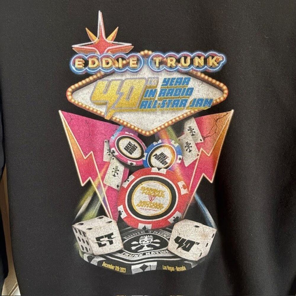 Men's Medium Eddie Trunk 40th Anniversary Zip Up Hooded Sweatshirt - Picture 8 of 8